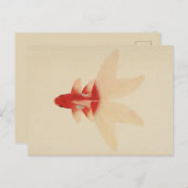 ヴィンテージ金ゴールド魚はがき ポストカード (正面/裏面)