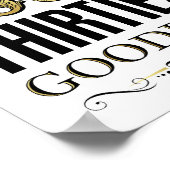 ヴィンテージ金ゴールド30代別れサインプリント ポスター (角)