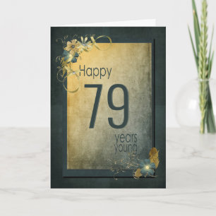 ヴィンテージ金ゴールド79番目の誕生日カード カード