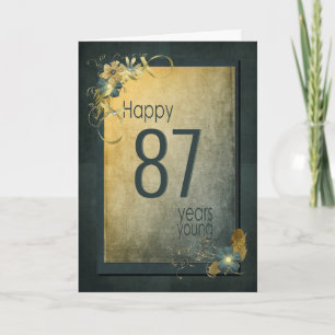 ヴィンテージ金ゴールド87番目の誕生日カード カード