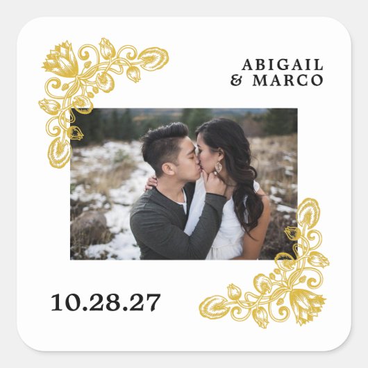 ヴィンテージ金ゴールド スクエアシール (正面)