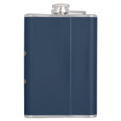 ヴィンテージ金ゴールド&ネイビーブルーフローリッシュエレガントモノグラム フラスク (裏面)