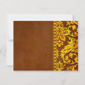 ヴィンテージ金ゴールド&ブラウンダマスクレース日付を保存 セーブザデート (裏面)