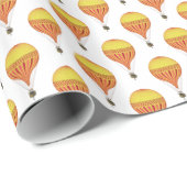 ヴィンテージ金ゴールド、ホットピンク、明るい赤紫色ホットエアバルーン ラッピングペーパー (ロールコーナー)