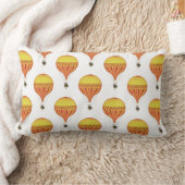 ヴィンテージ金ゴールド、ホットピンク、明るい赤紫色ホットエアバルーン ランバークッション (ブランケット)