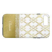 ヴィンテージ金ゴールド&ホワイトラティスiPhone 7 Plusケース Case-Mate iPhoneケース (裏面(横))