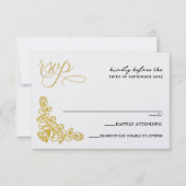 ヴィンテージ金ゴールド 出欠カード (正面)