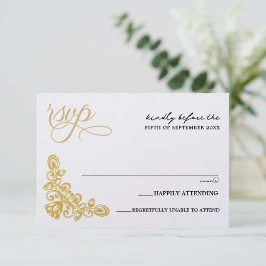 ヴィンテージ金ゴールド 出欠カード (スタンド正面)