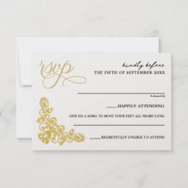 ヴィンテージ金ゴールド 出欠カード