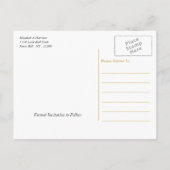 ヴィンテージ金ゴールド、白黒ダマスク日付を保存 案内ポストカード (裏面)