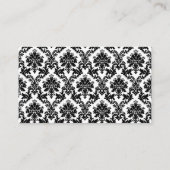 ヴィンテージ金ゴールド、白黒ダマスコウェディングサイト エンクロージャーカード (裏面)