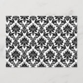 ヴィンテージ金ゴールド、白黒ダマスコウェディング詳細 エンクロージャーカード (裏面)