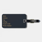 ヴィンテージ金ゴールド、青、ターコイズハチドリ ラゲッジタグ (裏面横)