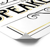 ヴィンテージ金ゴールドSPEAKKEASYサインプリント ポスター (角)