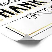 ヴィンテージ金ゴールドTHANK YOUサインプリント ポスター (角)