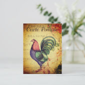 ヴィンテージ金スタイルのルースターハガキ ポストカード (スタンド正面)