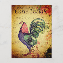 ヴィンテージ金スタイルのルースターハガキ ポストカード