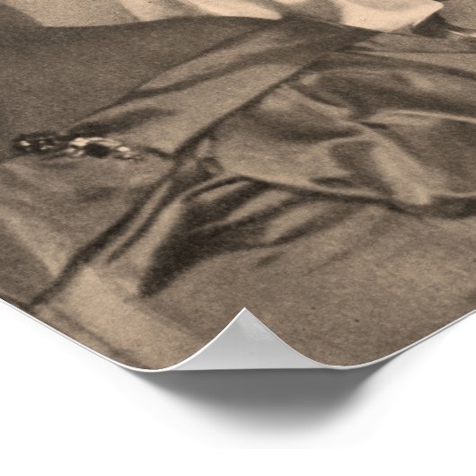 ヴィンテージ金占い水晶ボールセピア ポスター (角)