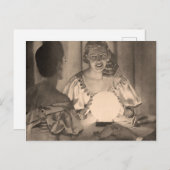 ヴィンテージ金占い水晶ボールセピア ポストカード (正面/裏面)