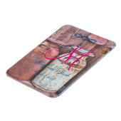 ヴィンテージ金属ミルク缶 モノグラム マグネット (左側)