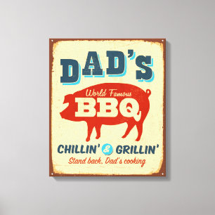 ヴィンテージ金属標識 – パパのBBQ キャンバスプリント