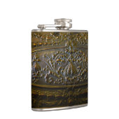 ヴィンテージ金属装飾エレガントフローラ古いスカルプト フラスク (右)