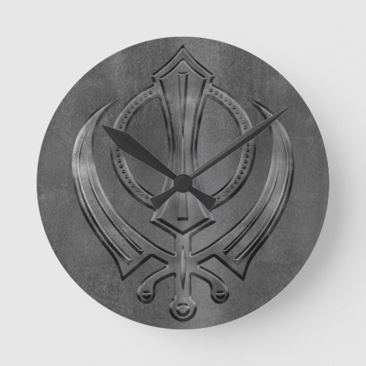 ヴィンテージ金属金ゴールドカンダ記号 ラウンド壁時計 (正面)