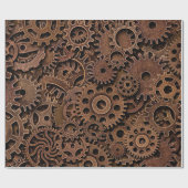 ヴィンテージ金属黄銅ギア ラッピングペーパー (フラット)