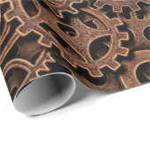 ヴィンテージ金属黄銅ギア ラッピングペーパー (ロールコーナー)