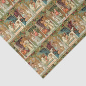 ヴィンテージ金箔の天使、子供と緑 薄葉紙 (詳細)