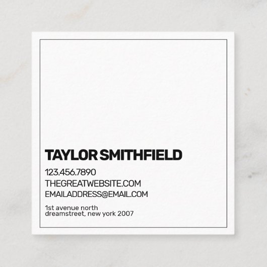 ヴィンテージ金箔フローラ スクエア名刺 (裏面)