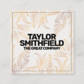 ヴィンテージ金箔フローラ スクエア名刺 (正面)