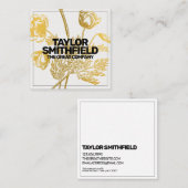 ヴィンテージ金箔フローラ スクエア名刺 (正面/裏面)