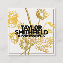 ヴィンテージ金箔フローラ スクエア名刺