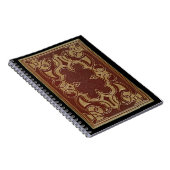 ヴィンテージ金箔付きレザーブックカバー ノートブック (右側)