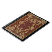 ヴィンテージ金箔付きレザーブックカバー ノートブック (左側)