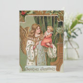 ヴィンテージ金箔付き天使と子供 シーズンカード (スタンド正面)