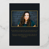 ヴィンテージ金箔卒業発表カード 箔招待状 (裏面)