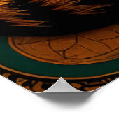 ヴィンテージ金陰の三毛猫 ポスター (角)