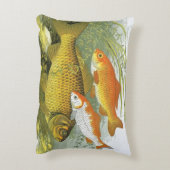 ヴィンテージ金魚コイ魚、海洋水中競技海生活 アクセントクッション (裏面(縦))