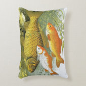 ヴィンテージ金魚コイ魚、海洋水中競技海生活 アクセントクッション (正面(垂直))