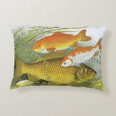 ヴィンテージ金魚コイ魚、海洋水中競技海生活 アクセントクッション (裏面)