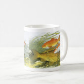 ヴィンテージ金魚コイ魚、海洋水中競技海生活 コーヒーマグカップ (正面右)