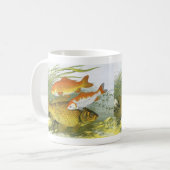 ヴィンテージ金魚コイ魚、海洋水中競技海生活 コーヒーマグカップ (正面左)
