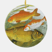 ヴィンテージ金魚コイ魚、海洋水中競技海生活 セラミックオーナメント (裏面)