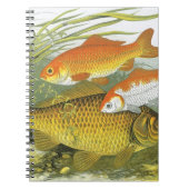 ヴィンテージ金魚コイ魚、海洋水中競技海生活 ノートブック (正面)