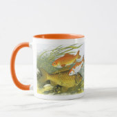 ヴィンテージ金魚コイ魚、海洋水中競技海生活 マグカップ (左)