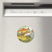 ヴィンテージ金魚コイ魚、海洋水中競技海生活 マグネット (インサイチュ (食洗機))