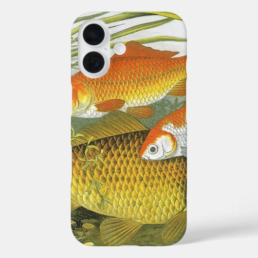 ヴィンテージ金魚コイ魚、海洋水中競技海生活 Case-Mate iPhoneケース (裏面)