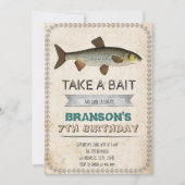 ヴィンテージ釣りパーティー招待状 招待状 (正面)
